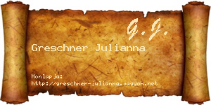 Greschner Julianna névjegykártya